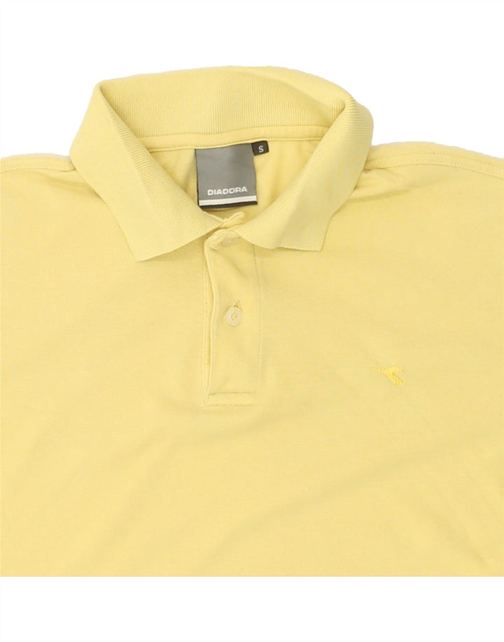 DIADORA Mens Polo Shirt Small Yellow Cotton | Vintage Diadora | Thrift | Second-Hand Diadora | Used Clothing | Messina Hembry 