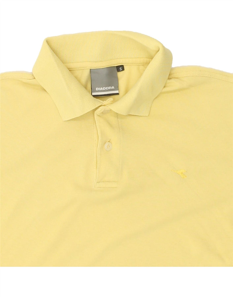 DIADORA Mens Polo Shirt Small Yellow Cotton | Vintage Diadora | Thrift | Second-Hand Diadora | Used Clothing | Messina Hembry 