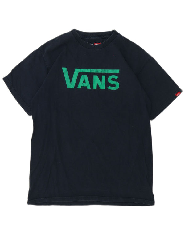 Vans Mens Classic Fit Graphic T-Shirt Top Medium Navy Blue Cotton