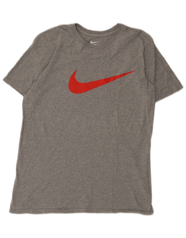 Nike Mens Athletic Cut Graphic T-Shirt Top Medium Grey Cotton