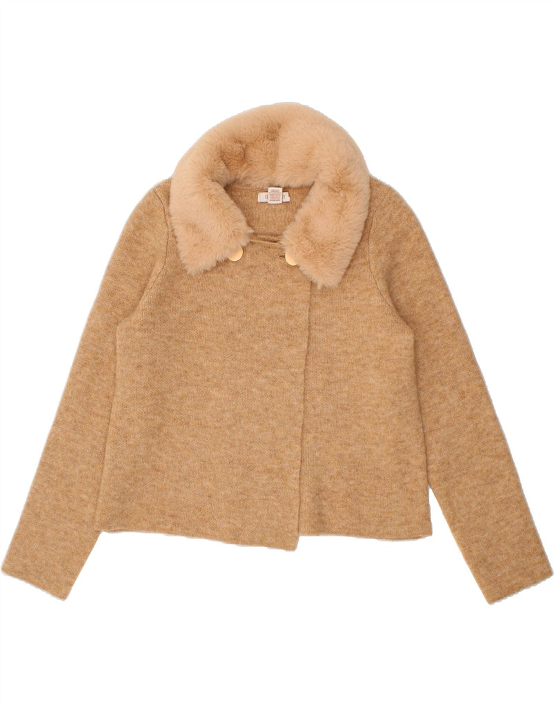 ELLEN TRACY  Womens Crop Cardigan Sweater UK 18 XL Beige Vintage Ellen Tracy and Second-Hand Ellen Tracy from Messina Hembry 