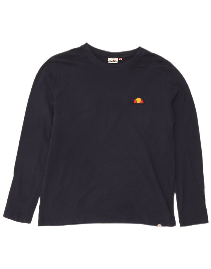 Ellesse Mens Top Long Sleeve Medium Navy Blue Cotton