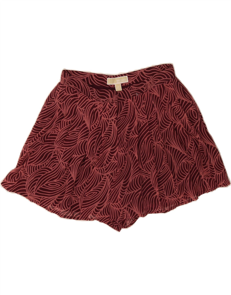 MICHAEL KORS Womens Abstract Pattern Chino Shorts US 4 Small W28 Burgundy Vintage Michael Kors and Second-Hand Michael Kors from Messina Hembry 