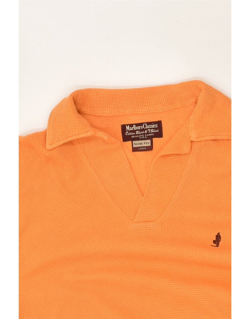 MARLBORO CLASSICS Mens Slim Fit Polo Shirt Large Orange | Vintage Marlboro Classics | Thrift | Second-Hand Marlboro Classics | Used Clothing | Messina Hembry 