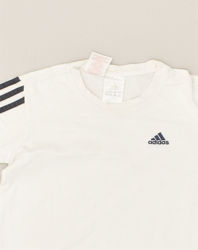 ADIDAS Girls T-Shirt Top 9-10 Years White Cotton | Vintage Adidas | Thrift | Second-Hand Adidas | Used Clothing | Messina Hembry 