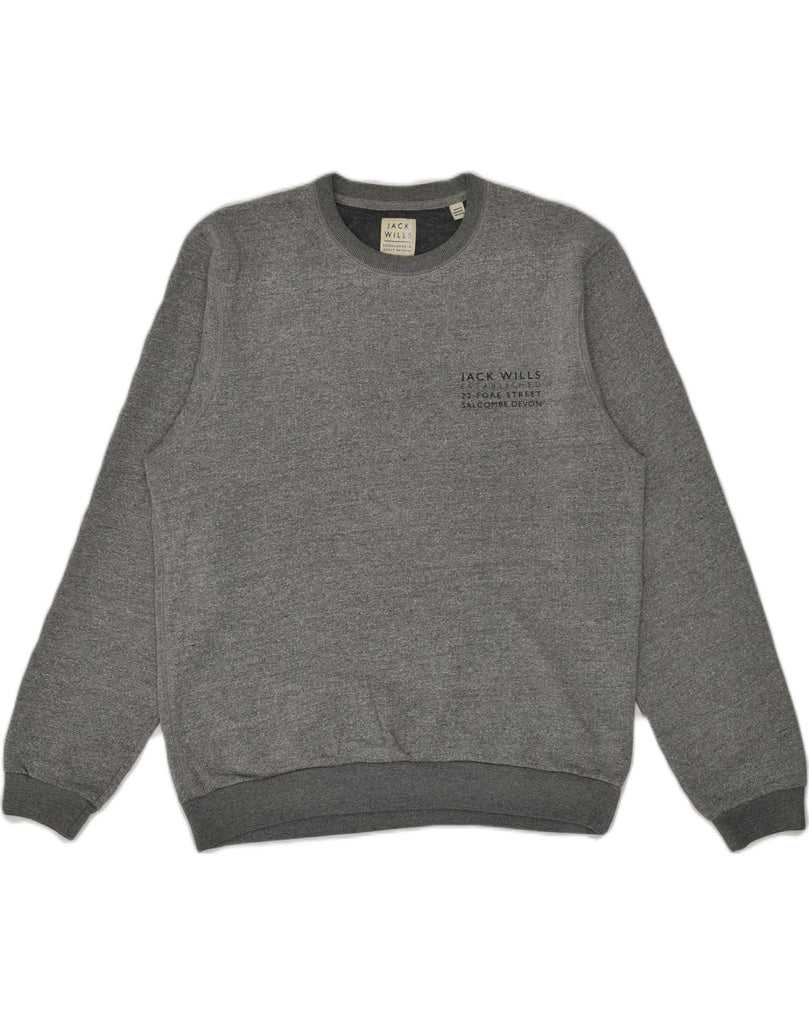 JACK WILLS Mens Sweatshirt Jumper Medium Grey Cotton | Vintage Jack Wills | Thrift | Second-Hand Jack Wills | Used Clothing | Messina Hembry 