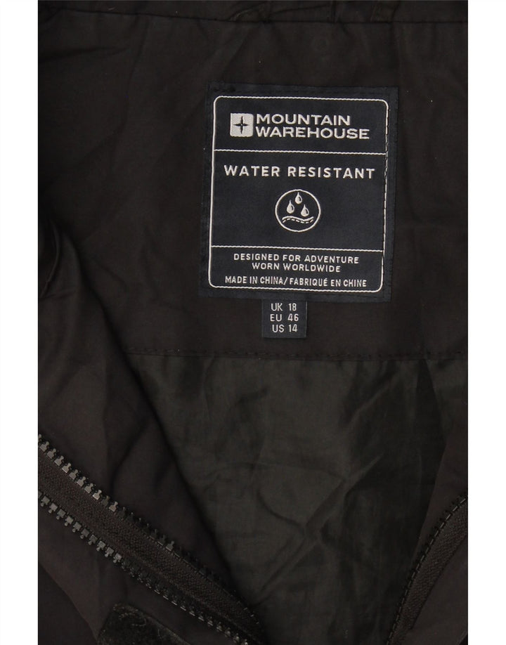 MOUNTAIN WAREHOUSE Womens Hooded Rain Jacket UK 18 XL Black Polyester Vintage Mountain Warehouse and Second-Hand Mountain Warehouse from Messina Hembry 