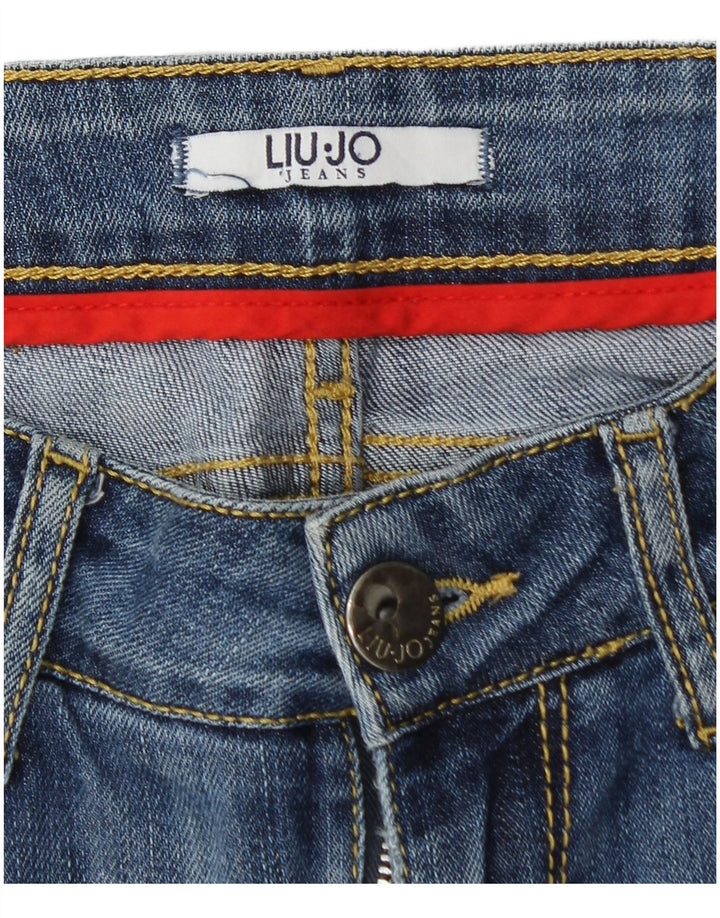 LIU JO Womens Distressed Skinny Jeans W26 L30 Blue