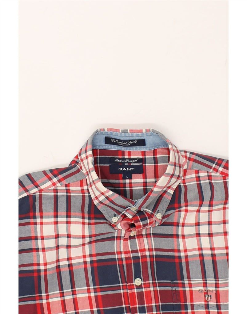 GANT Mens Regular Fit Shirt Large Red Check Cotton | Vintage Gant | Thrift | Second-Hand Gant | Used Clothing | Messina Hembry 