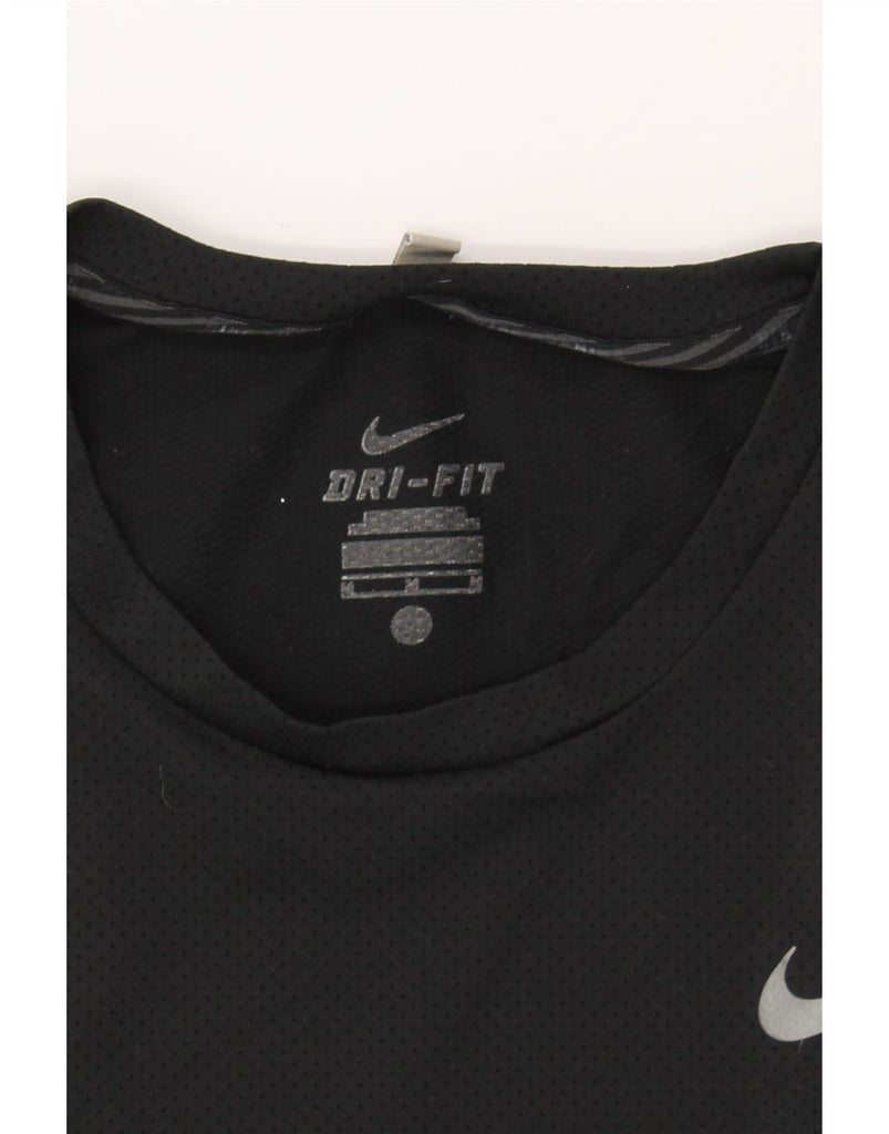 NIKE Mens Dri Fit T-Shirt Top Medium Black Polyester Vintage Nike and Second-Hand Nike from Messina Hembry 