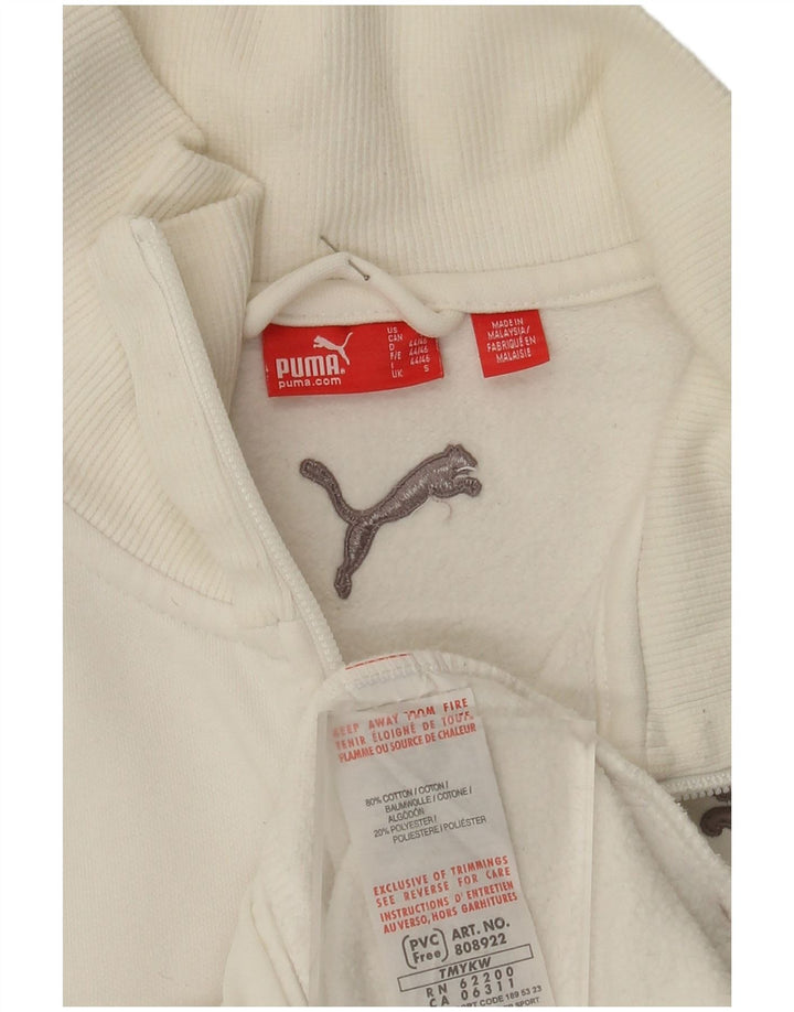 Puma Mens Graphic Tracksuit Top Jacket Small White Cotton