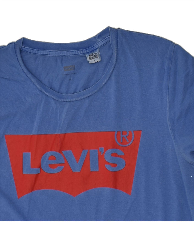 LEVI'S Mens Graphic T-Shirt Top Medium Blue Cotton | Vintage Levi's | Thrift | Second-Hand Levi's | Used Clothing | Messina Hembry 