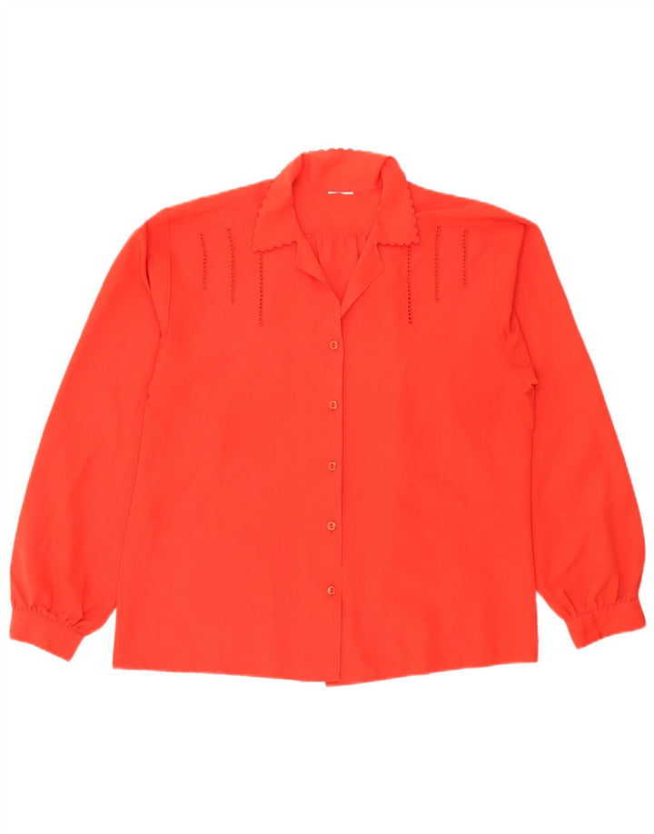 Vintage Womens Shirt Blouse UK 16 Large Red