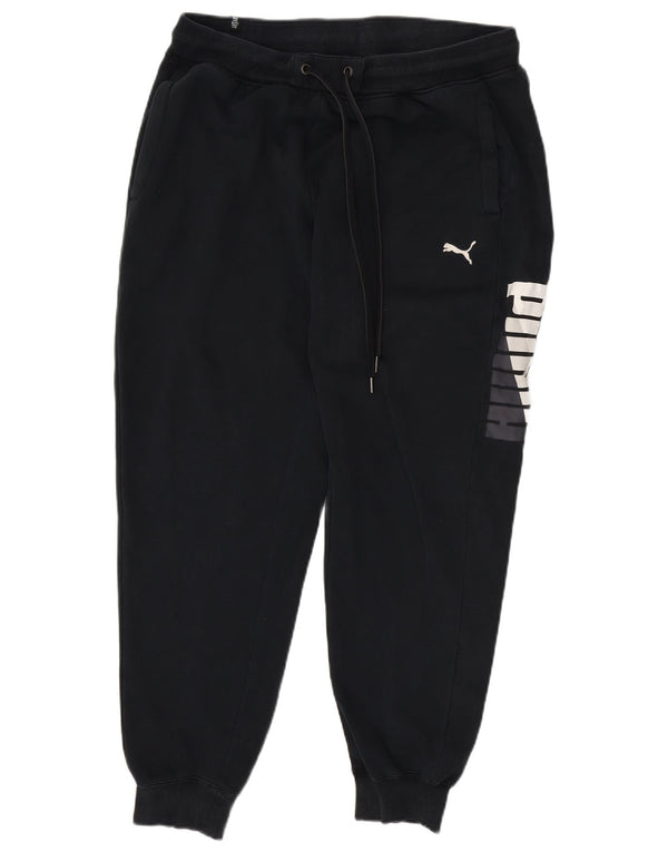 Puma Mens Graphic Tracksuit Trousers Joggers XL  Black Cotton