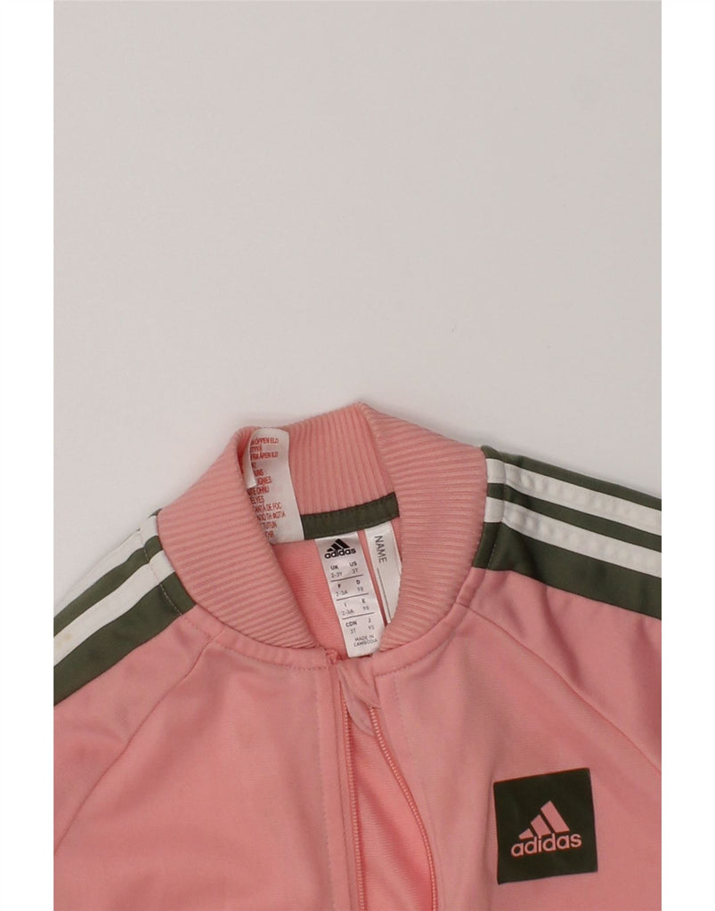 ADIDAS Girls Tracksuit Top Jacket 2-3 Years Pink Polyester | Vintage Adidas | Thrift | Second-Hand Adidas | Used Clothing | Messina Hembry 