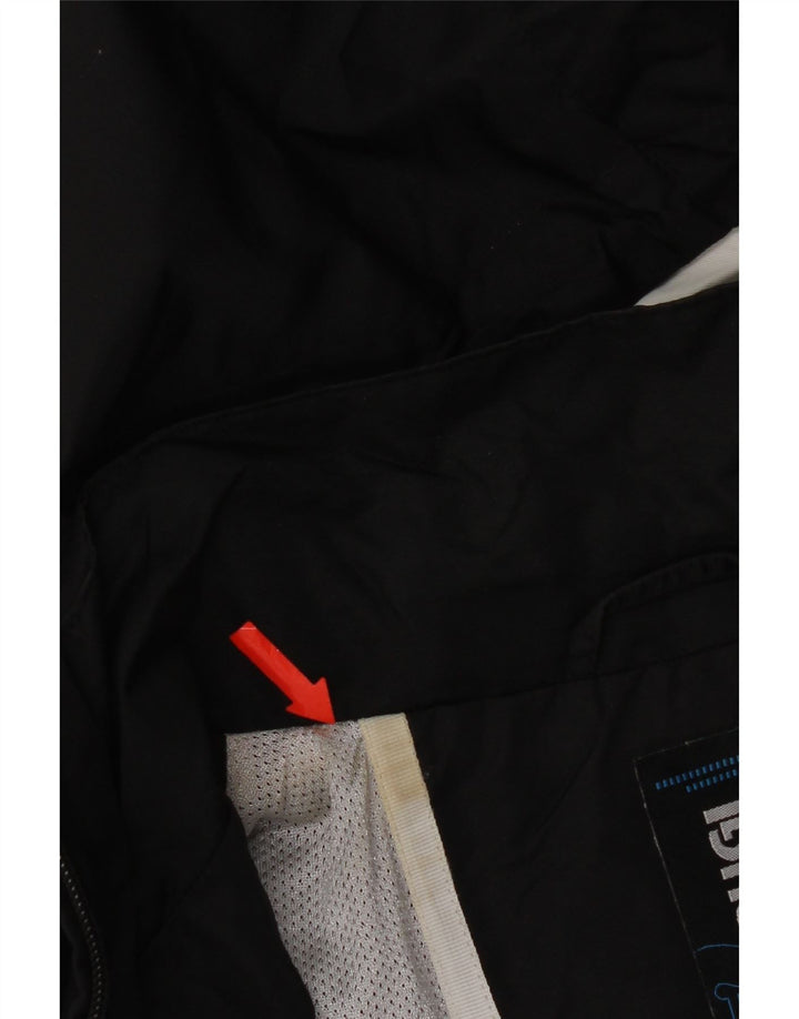 Brugi Womens Hooded Rain Jacket UK 14 Medium Black Colourblock Polyester