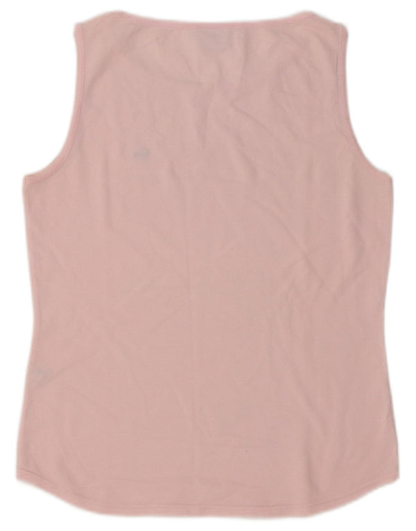 LACOSTE Womens Vest Top Size 42 Large Pink Cotton