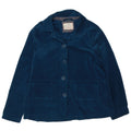 White Stuff Womens 4 Button Velvet Blazer Jacket UK 16 Large Navy Blue