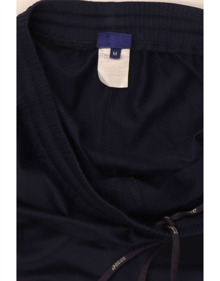 Asics Mens Tracksuit Trousers Medium Navy Blue Polyester