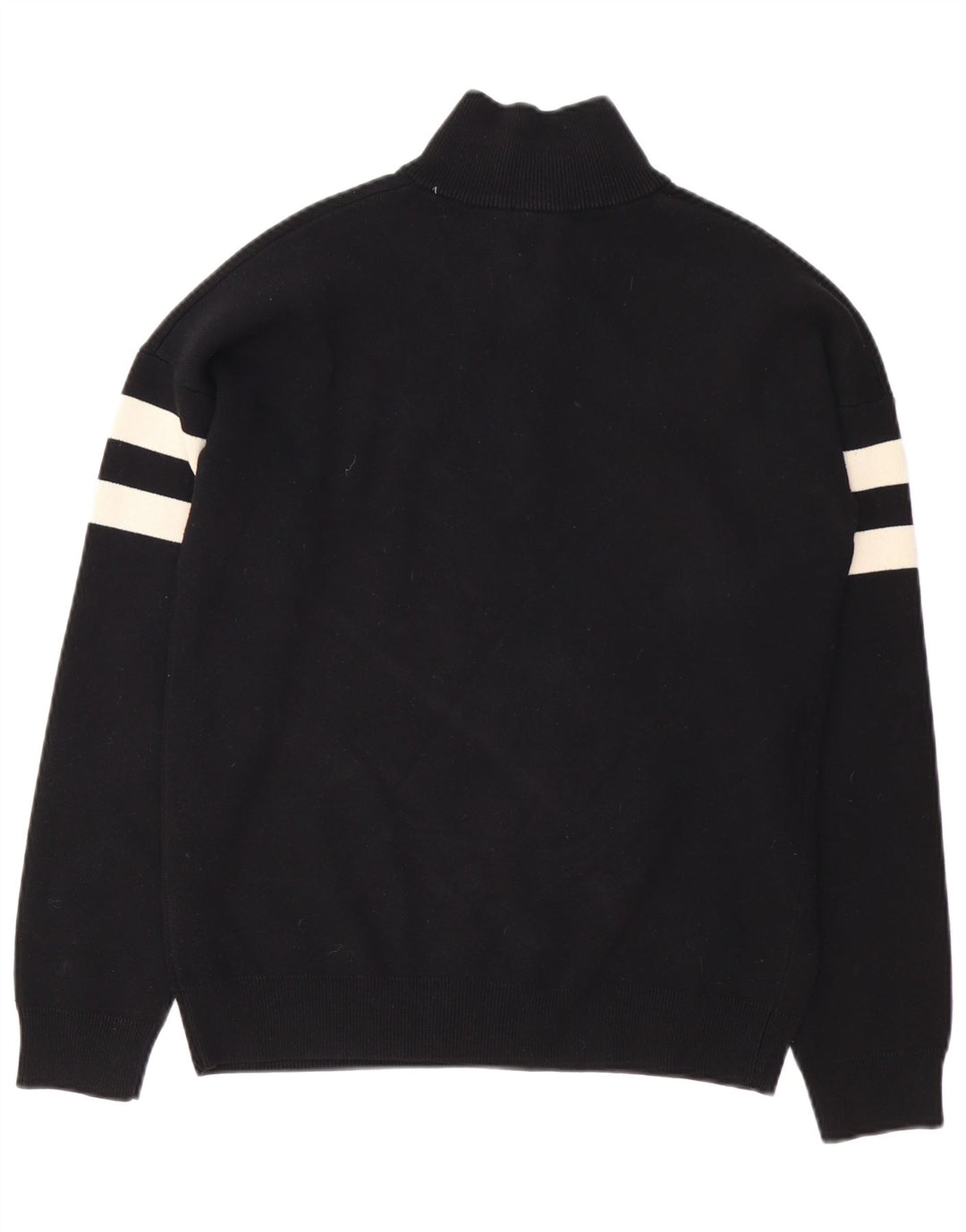 French Connection Mens Zip Neck Jumper Sweater Small Black Colourblock