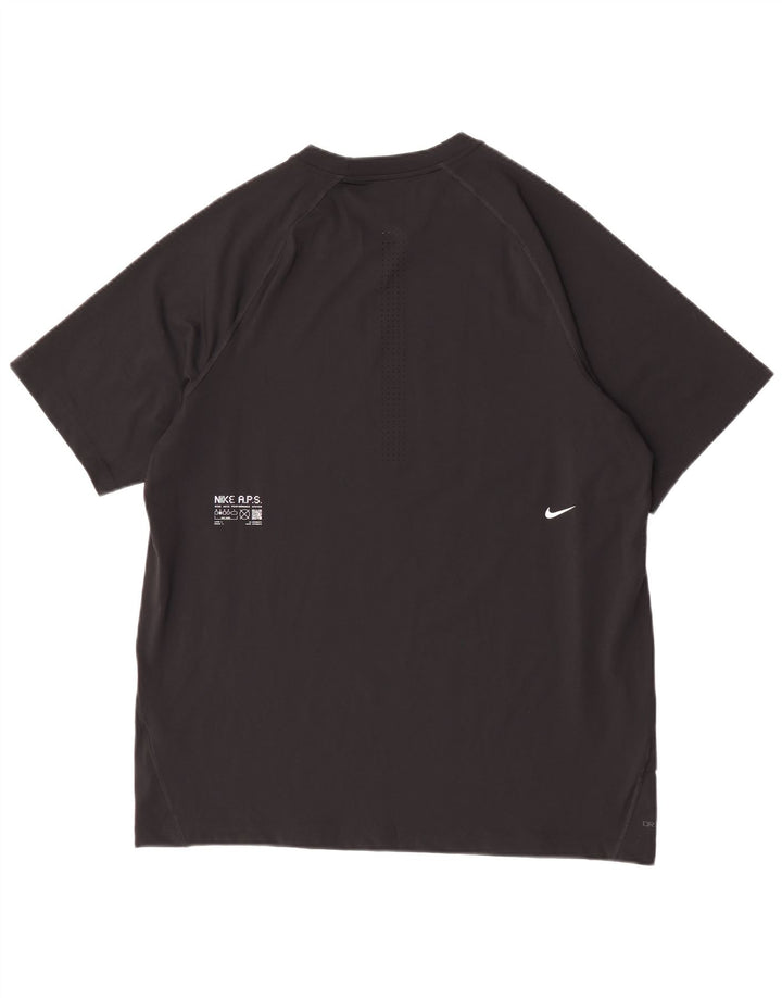 Nike Mens Dri Fit T-Shirt Top Large Black Polyester