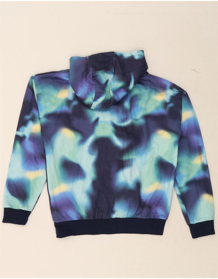 ELLESSE Boys Hoodie Jumper 12-13 Years Navy Blue Tie Dye Polyester Vintage Ellesse and Second-Hand Ellesse from Messina Hembry 