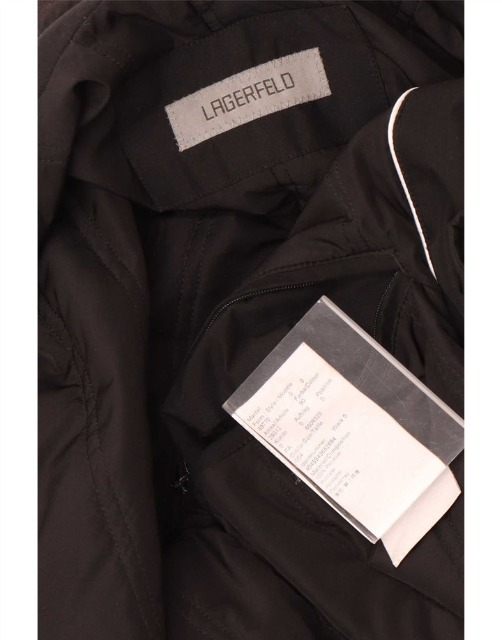 Karl Lagerfeld Mens Overcoat EU 54 2XL Black Polyester