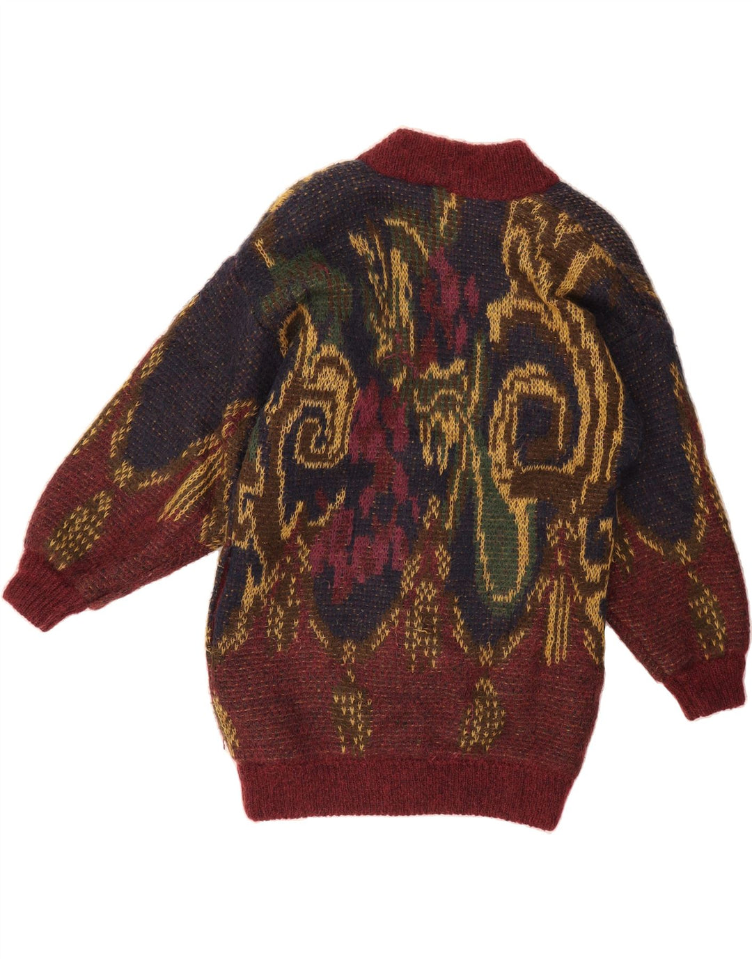INCOGNITO Womens Cardigan Sweater IT 40/42 Medium Burgundy Colourblock