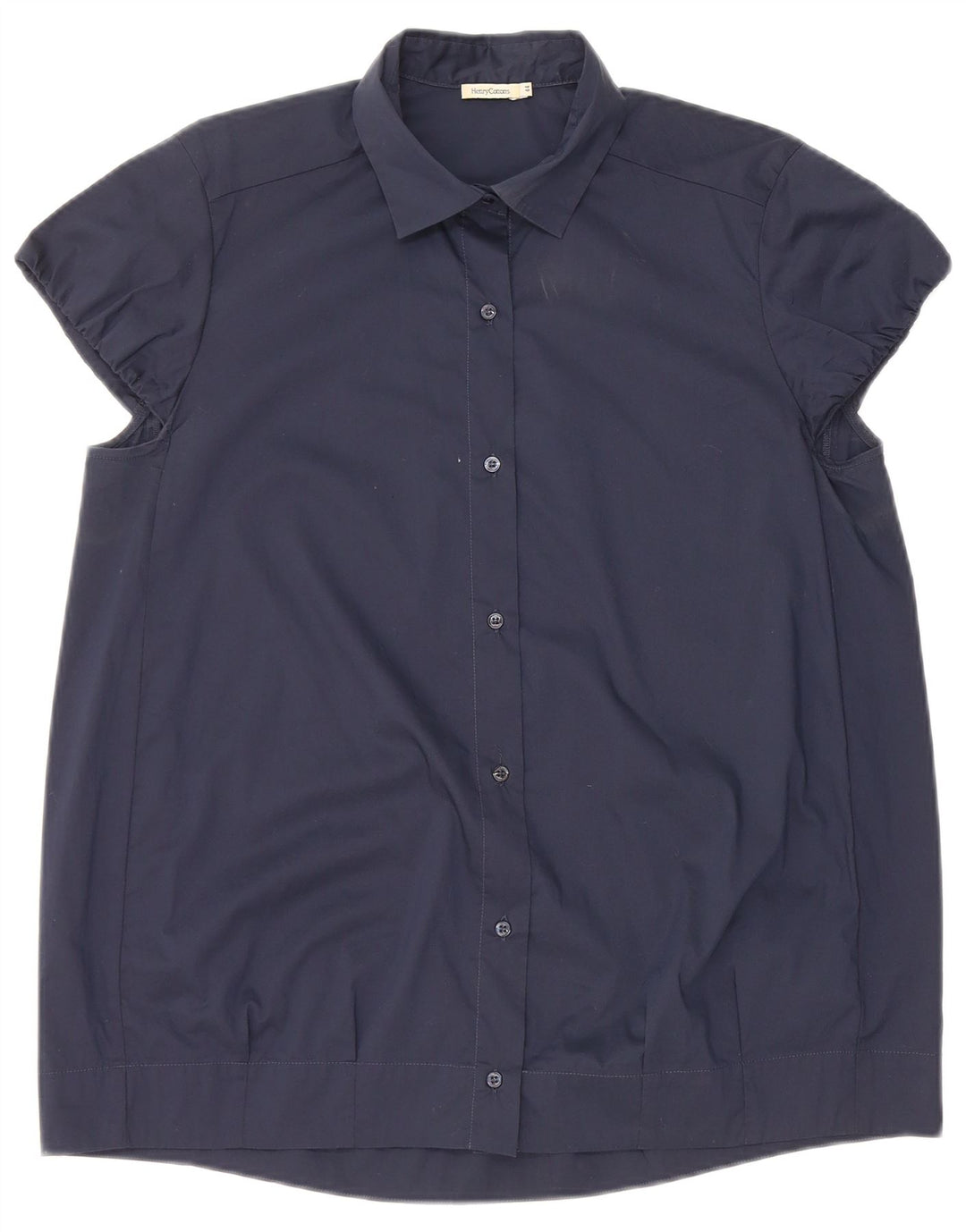 Henry s Womens Short Sleeve Shirt Blouse IT 44 Medium Navy Blue