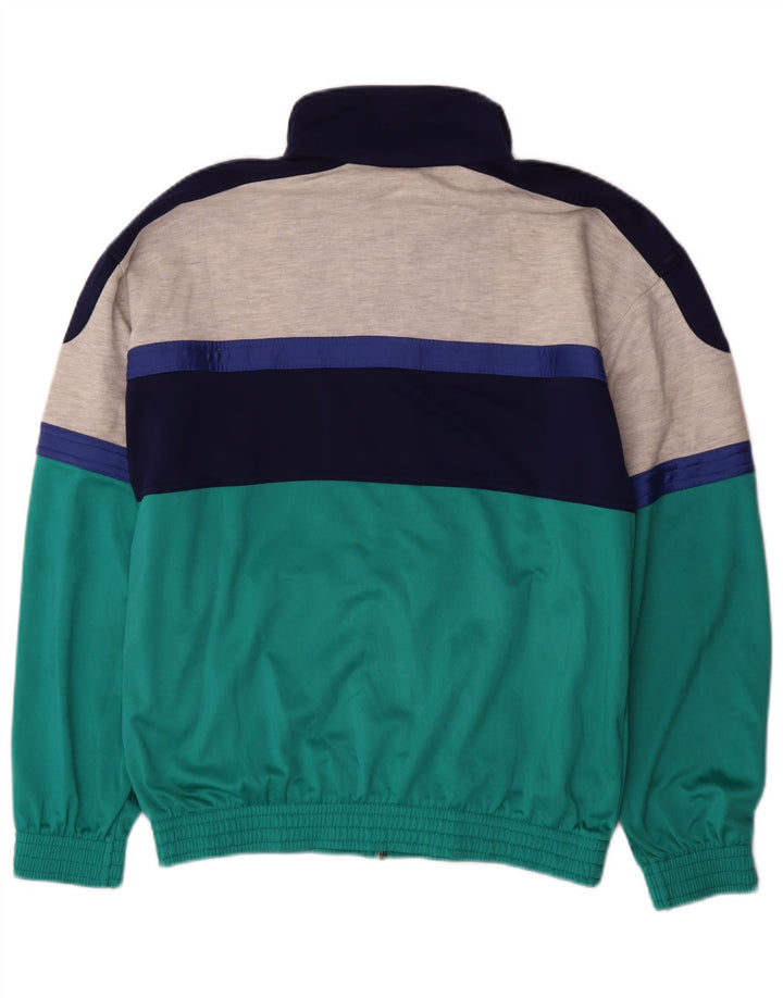 Lotto Mens Tracksuit Top Jacket Medium Green Colourblock Polyester