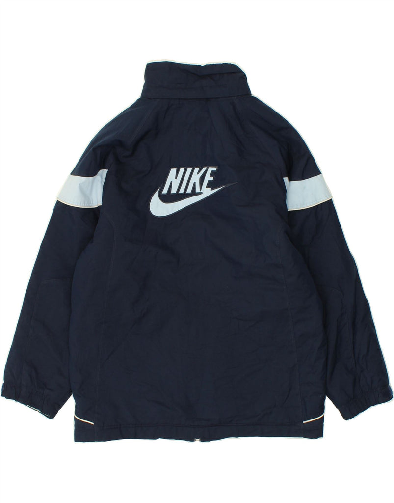 NIKE Boys Graphic Windbreaker Jacket 12-13 Years Large Navy Blue Polyester Vintage Nike and Second-Hand Nike from Messina Hembry 