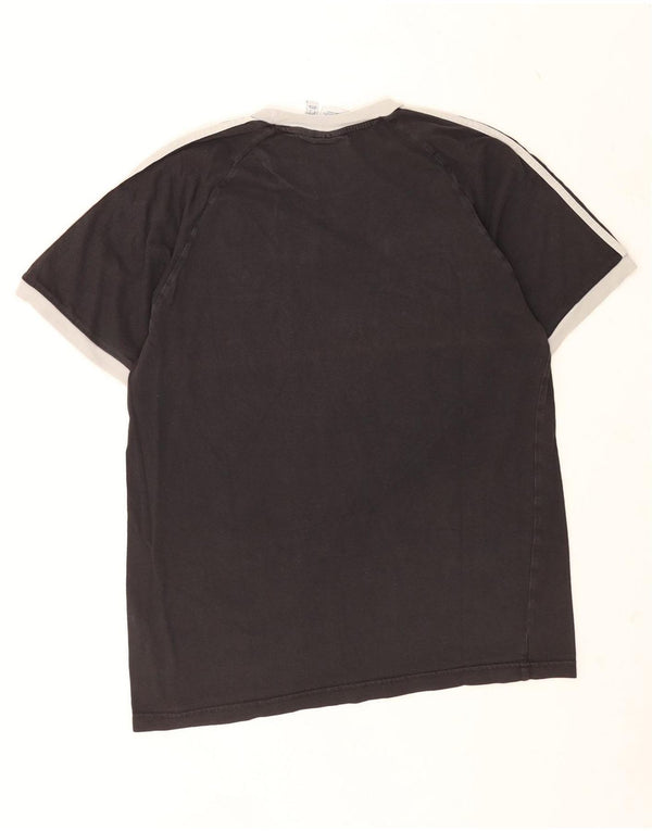 Adidas Mens T-Shirt Top Large Black Cotton