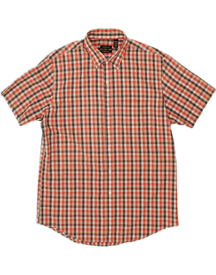 VAN HEUSEN Mens Classic Fit Shirt Size  16 1/2 Large Multicoloured Gingham Vintage Van Heusen and Second-Hand Van Heusen from Messina Hembry 