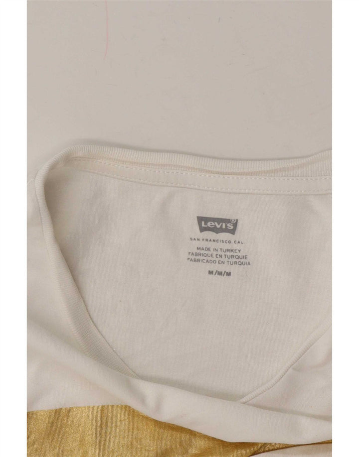 Levi's Womens Graphic T-Shirt Top UK 14 Medium White