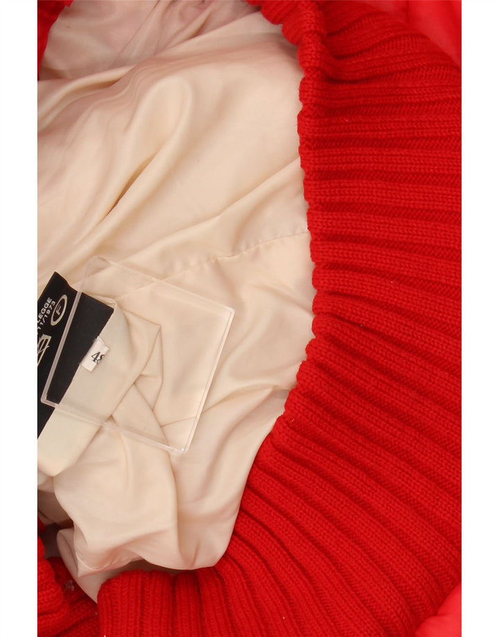 RADICI Mens Hooded Padded Jacket IT 48 Medium Red Polyamide