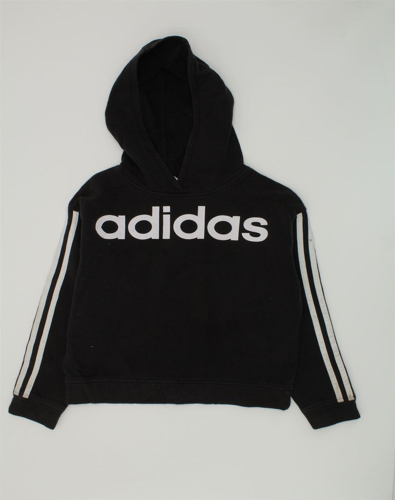 ADIDAS Boys Oversized Graphic Hoodie Jumper 10-11 Years Medium Black | Vintage Adidas | Thrift | Second-Hand Adidas | Used Clothing | Messina Hembry 