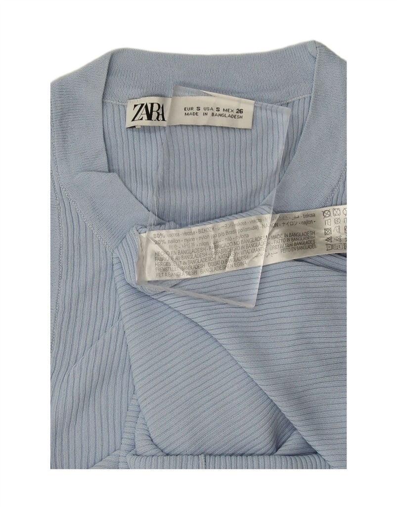 ZARA Womens Vest Top UK 8 Small Blue Viscose Vintage Zara and Second-Hand Zara from Messina Hembry 