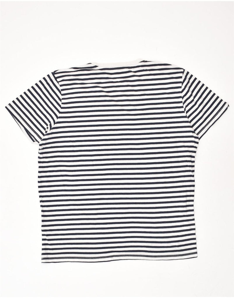 JACK & JONES Mens Graphic T-Shirt Top XL White Striped Cotton | Vintage Jack & Jones | Thrift | Second-Hand Jack & Jones | Used Clothing | Messina Hembry 