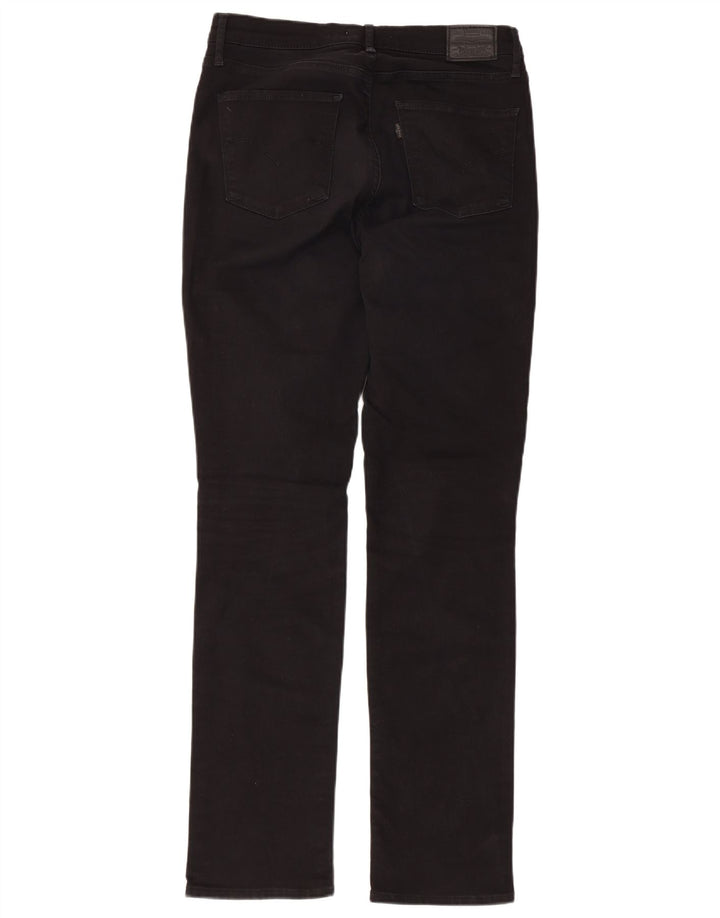 LEVI'S Womens 724 High Rise Straight Jeans W31 L31 Black Cotton