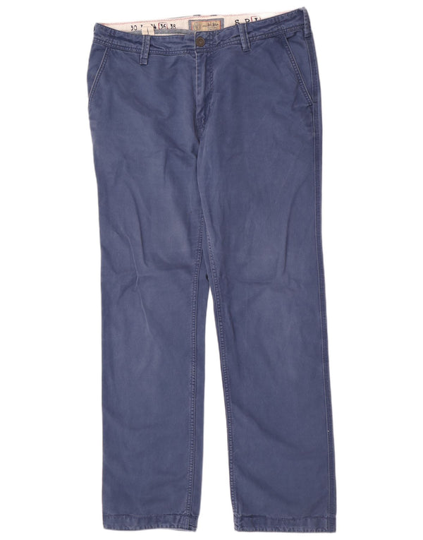Fat Face Mens Regular Chino Trousers Large W36 L33 Blue Cotton