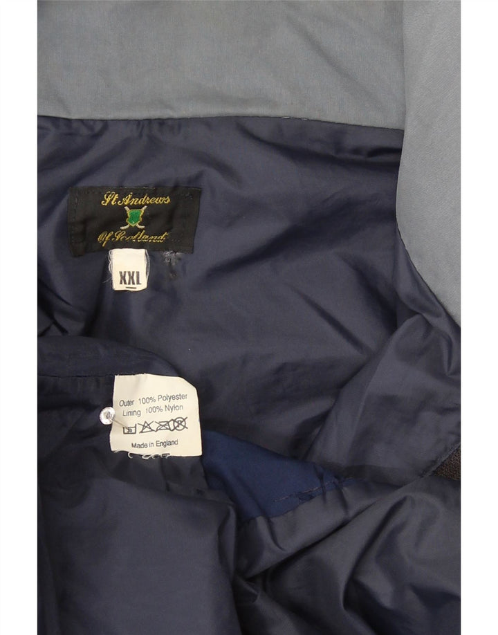 St. Andrews Mens Windbreaker Jacket UK 44 2XL Navy Blue Polyester