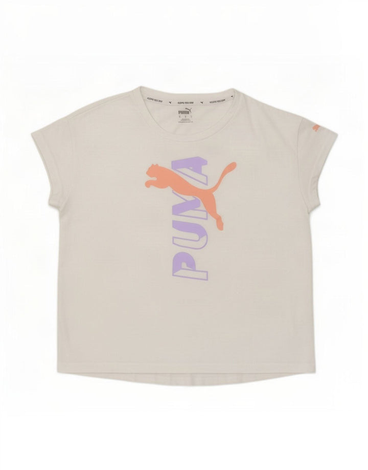 Puma Womens Oversized Graphic T-Shirt Top UK 10 Small White Polyester