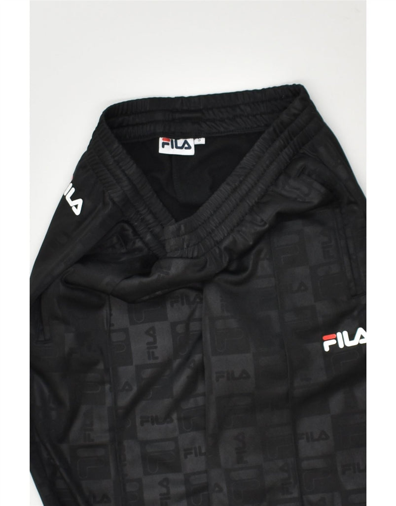 FILA Mens Tracksuit Trousers Small Black | Vintage Fila | Thrift | Second-Hand Fila | Used Clothing | Messina Hembry 