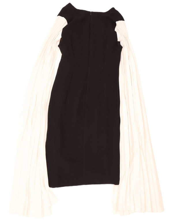 Karen Millen Womens Sheath Dress UK 14 Large Black Colourblock Viscose