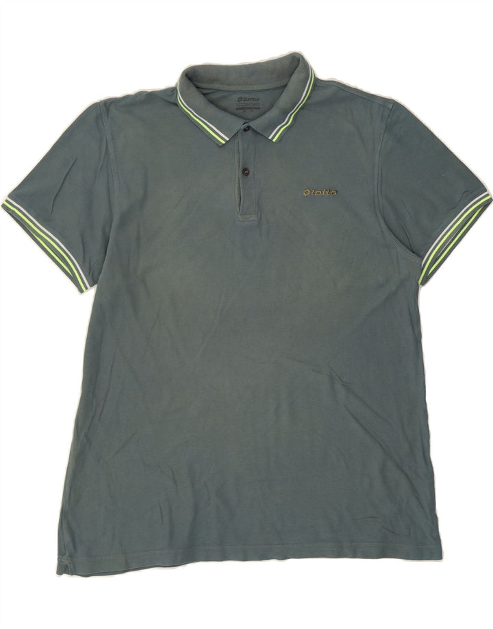 LOTTO Mens Polo Shirt 2XL Green Cotton Vintage Lotto and Second-Hand Lotto from Messina Hembry 
