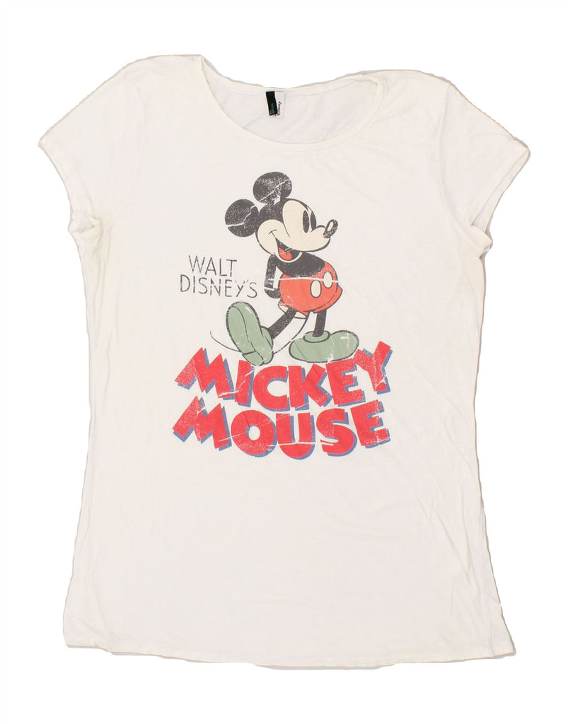 BENETTON Womens Mickey Mouse Graphic T-Shirt Top UK 14 Large White | Vintage Benetton | Thrift | Second-Hand Benetton | Used Clothing | Messina Hembry 