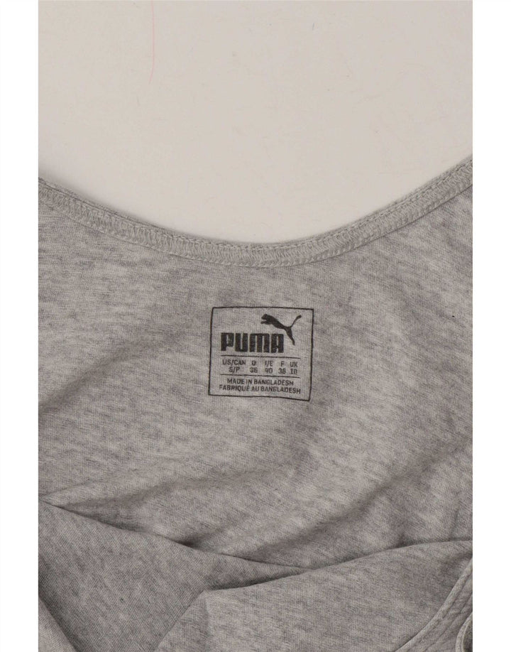 Puma Womens Graphic Vest Top UK 10 Small Grey Flecked