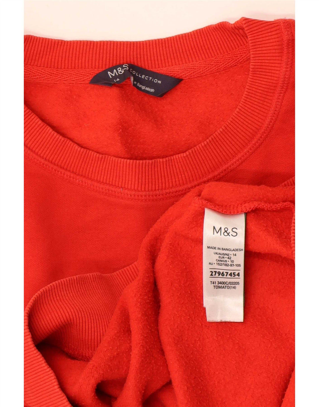 Marks & Spencer Womens Graphic Oversized Sweatshirt Jumper UK 14 Large Red