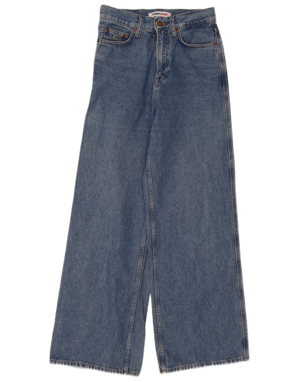 Tommy Hilfiger Womens Blaire High Rise Wide Leg Jeans W27 L30 Blue Cotton