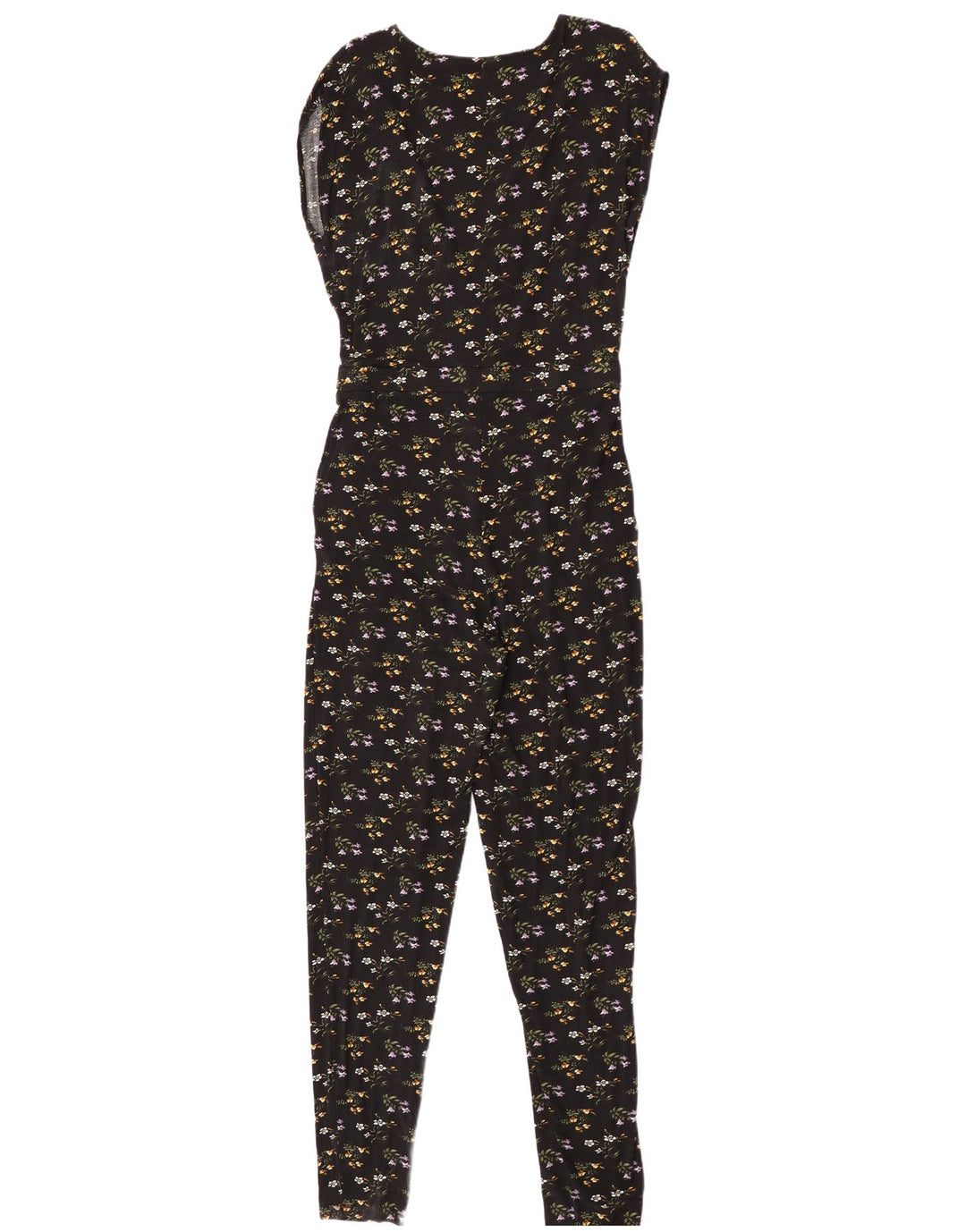 Oasis Womens Sleeveless Jumpsuit UK 12 Medium Black Floral Viscose